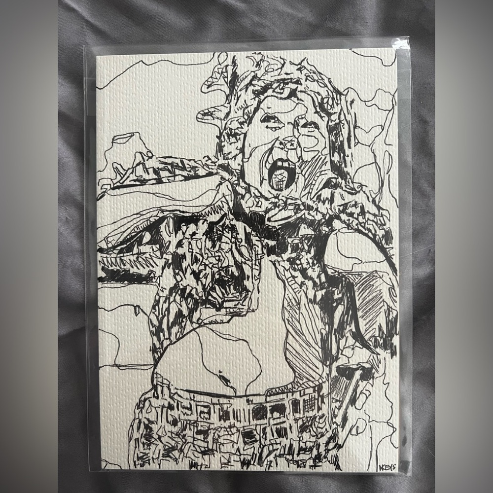 Pen & Ink Original Art Chunk Goonies 5x7in doodle fanart